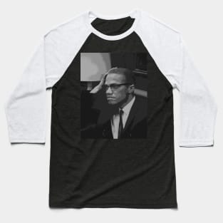 Malcolm X - Face Baseball T-Shirt